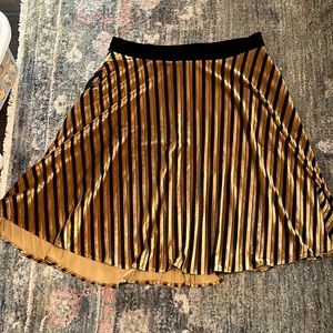Unique Vintage Velvet black and gold Circle Skirt